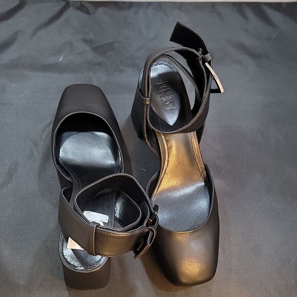 BRAND NEW DKNY BARRA LEATHER PLATFORM ANKLE WRAP PUMPS - Picture 4 of 12